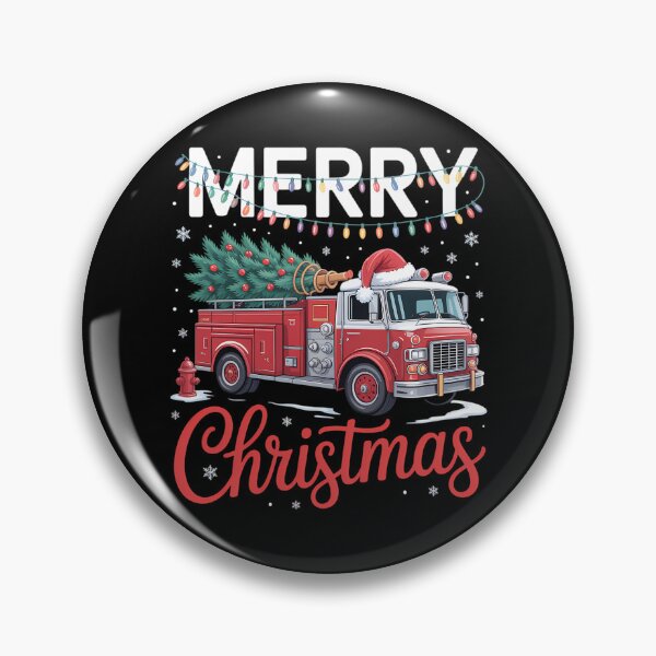 Item preview, Fire Truck Xmas Tree Fireman Firefighter Merry Christmas designed and sold by ValerieRodrigue.