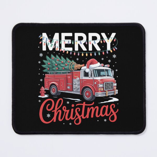 Item preview, Fire Truck Xmas Tree Fireman Firefighter Merry Christmas designed and sold by ValerieRodrigue.