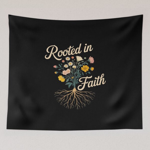 Item preview, Christian Watercolor Pastel Flowers Rooted in Faith designed and sold by BiellaSar.