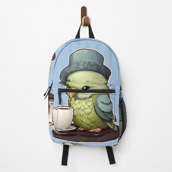 Item preview, Fancy Parrot with Teacup and Hat – Cute Tea Bird Illustration designed and sold by PaintbrushPlace.