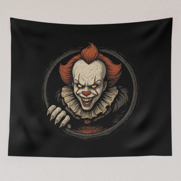 Item preview, “Creepy Clown Horror Art – Red Balloon Nightmare Design” designed and sold by JMVasquez.