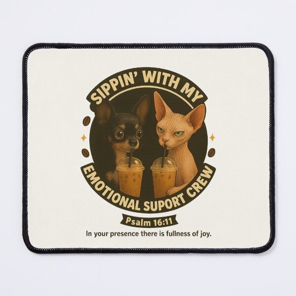 Item preview, Sippin’ with My Emotional Support Crew – Psalm 16:11 designed and sold by CoffeeNJesus.