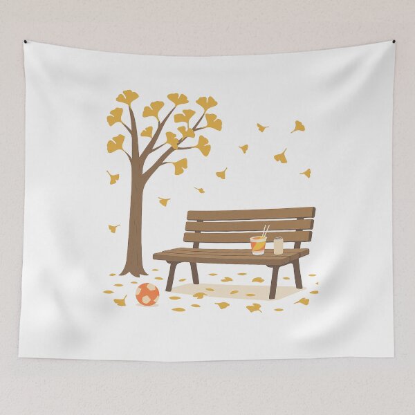 Item preview, Ginkgo Bench — Autumn Left Behind designed and sold by Lazy-Genius-Co.