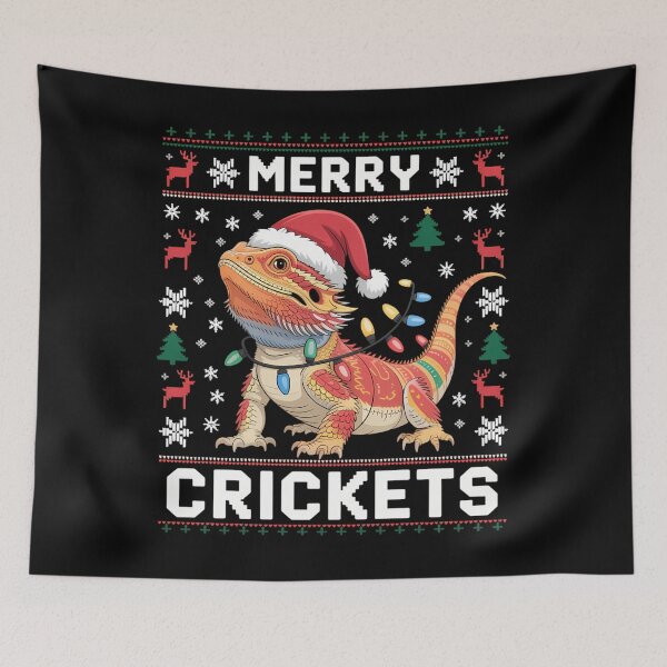 Item preview, Merry Crickets Bearded Dragon Christmas designed and sold by ValerieRodrigue.
