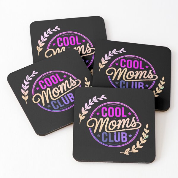Item preview, COOL MOMS CLUB LOGO - MEMBER IN GOOD STANDING - Professionally crafted "washing machine" distressed - fine texture finish - on black designed and sold by Big Bang Canvas.