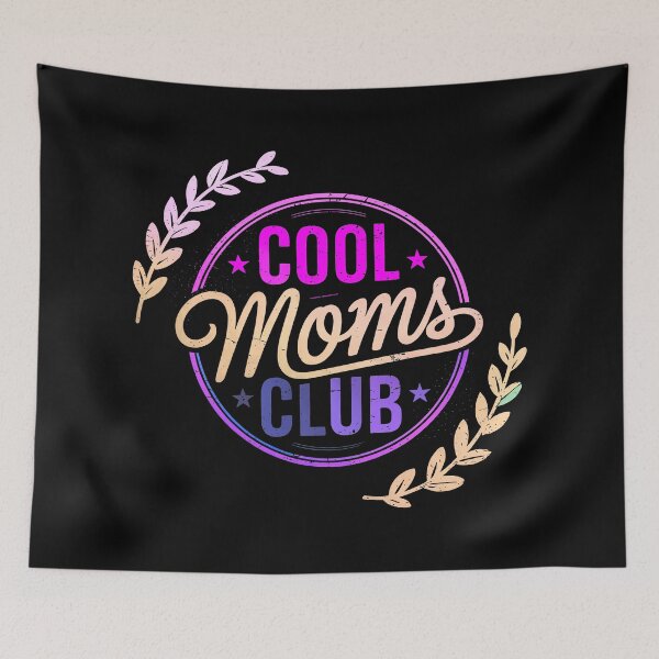 Item preview, COOL MOMS CLUB LOGO - MEMBER IN GOOD STANDING - Professionally crafted "washing machine" distressed - fine texture finish - on black designed and sold by Big Bang Canvas.