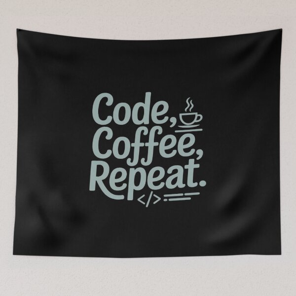 Item preview, Code Coffee Repeat Programmer Life Mantra Funny designed and sold by August4Laughs25.