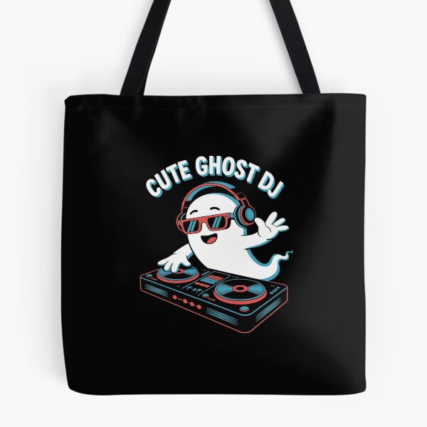 Item preview, Colorful EDM ghost DJ Funny Vaporwave Halloween music designed and sold by August4Laughs25.