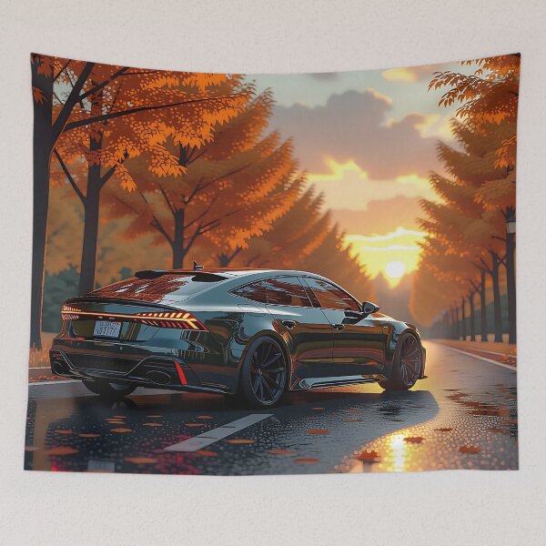 Item preview, Luxury car motif in autumn – digital anime art  designed and sold by Salimgor Hangaround Music.