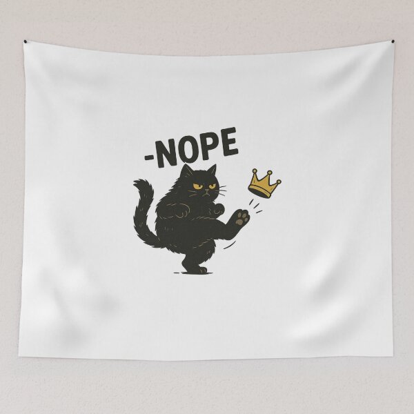 Item preview, No Kings in America Black Cat  No Kings , Funny Political Meme designed and sold by MarlinConroy.
