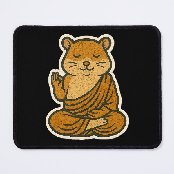 Item preview, Cute Zen Animal Meditation Buddha Art: Hamster designed and sold by PinUpPizzazz.