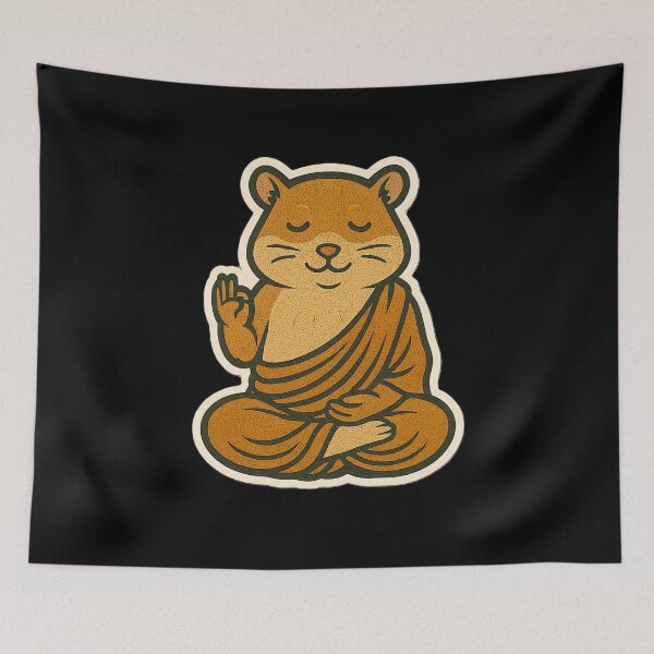 Item preview, Cute Zen Animal Meditation Buddha Art: Hamster designed and sold by PinUpPizzazz.