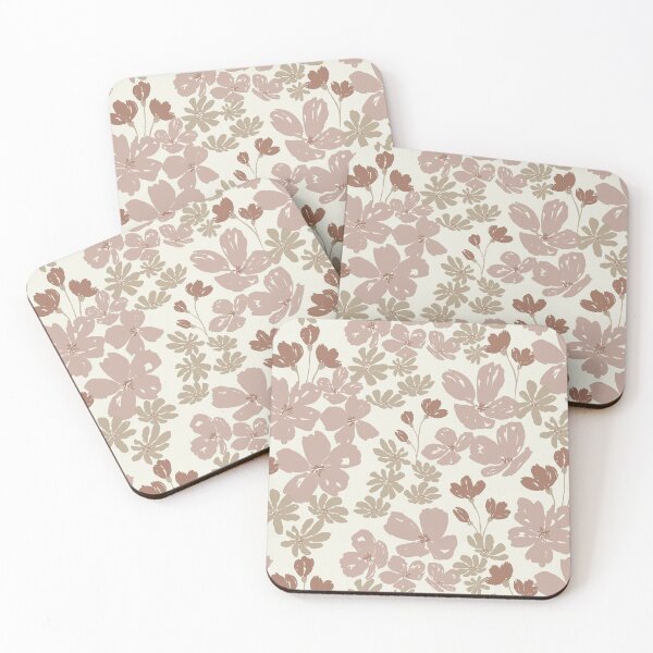 Item preview, Relaxed floral elegance - brown Mocha Mousse and Cannoli Cream pattern designed and sold by marufemia.