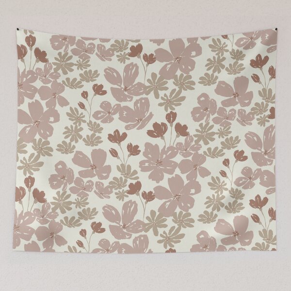 Item preview, Relaxed floral elegance - brown Mocha Mousse and Cannoli Cream pattern designed and sold by marufemia.