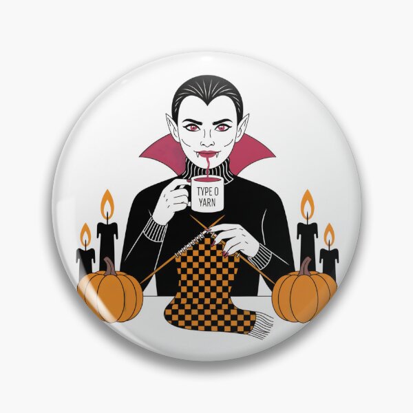 Item preview, Vampire Knitting Type O Yarn Halloween Pun designed and sold by smilesupplyco..