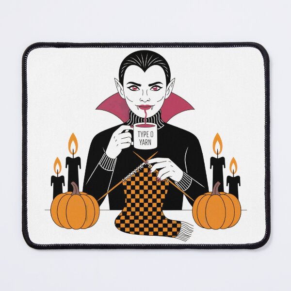 Item preview, Vampire Knitting Type O Yarn Halloween Pun designed and sold by smilesupplyco..