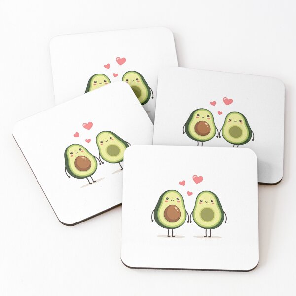 Item preview, Cute Avocado Couple Holding Hands – Kawaii Minimalist Love Illustration designed and sold by PixelVibe782.