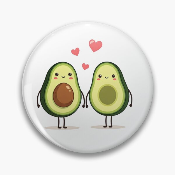 Item preview, Cute Avocado Couple Holding Hands – Kawaii Minimalist Love Illustration designed and sold by PixelVibe782.