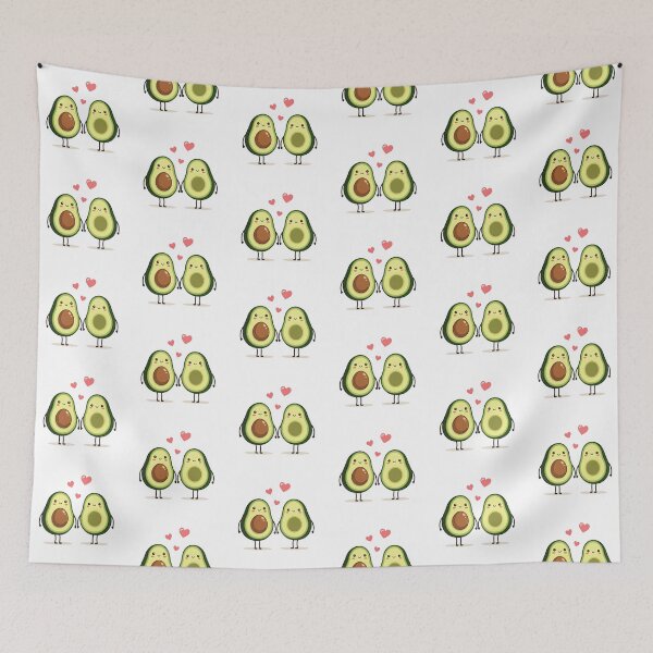 Item preview, Cute Avocado Couple Holding Hands – Kawaii Minimalist Love Illustration designed and sold by PixelVibe782.