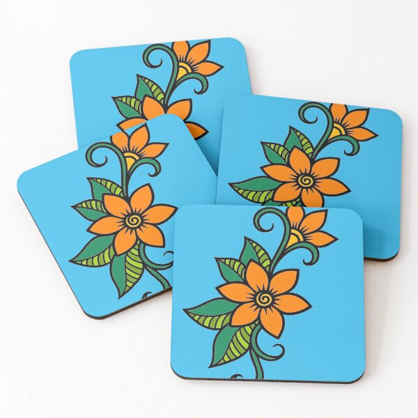 Item preview, Orange Flower Vine Art designed and sold by Harshit_Digital_Arts.