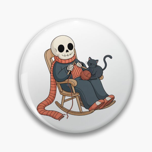 Item preview, Cozy Skeleton Knitting with Black Cat designed and sold by smilesupplyco..