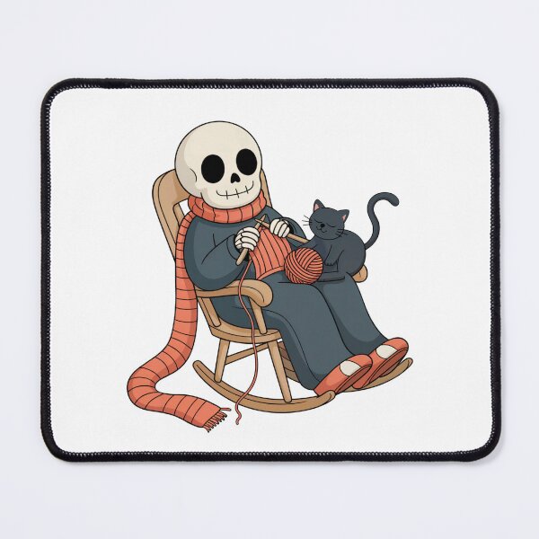 Item preview, Cozy Skeleton Knitting with Black Cat designed and sold by smilesupplyco..
