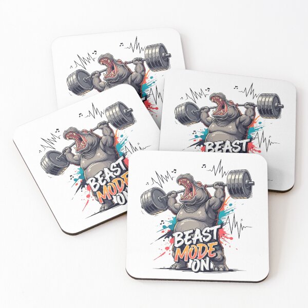 Item preview, Beast Mode Hippo Weightlifting Funny Gym Motivation designed and sold by SholoStudio.