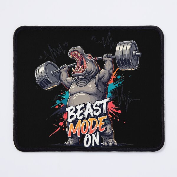 Item preview, Beast Mode Hippo Weightlifting Funny Gym Motivation designed and sold by SholoStudio.