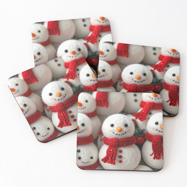 Item preview, Cute Snowman Army with Red Scarves designed and sold by Anna Koneva.
