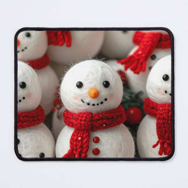 Item preview, Cute Snowman Army with Red Scarves designed and sold by Anna Koneva.