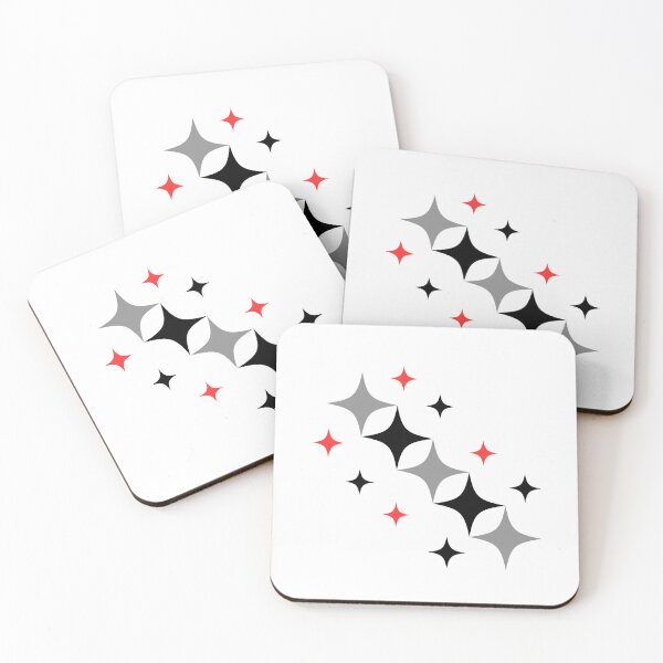 Item preview, Minimal Sparkle Stars – Red, black and Silver Aesthetic Design designed and sold by Uceepeace.