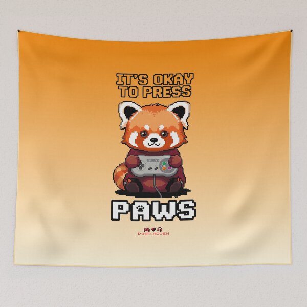 Item preview, Pixelated Red Panda Retro Gamer Art   designed and sold by WHITE FLAME PRINTS.