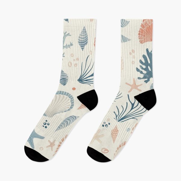 Item preview, Delicate Coastal Seashell & Coral Seamless Pattern - Hand-Drawn Beach Vibe designed and sold by SaadArtCo.