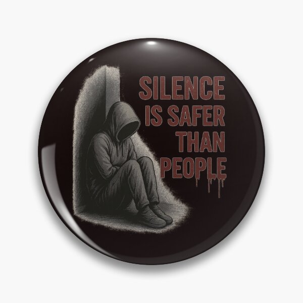 Item preview, SILENCE IS SAFER THAN PEOPLE – hooded figure, dark introvert artwork designed and sold by Tadeusz1.