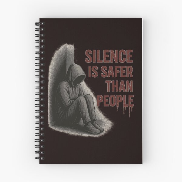 Item preview, SILENCE IS SAFER THAN PEOPLE – hooded figure, dark introvert artwork designed and sold by Tadeusz1.