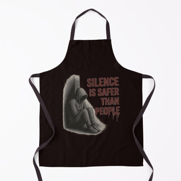Item preview, SILENCE IS SAFER THAN PEOPLE – hooded figure, dark introvert artwork designed and sold by Tadeusz1.
