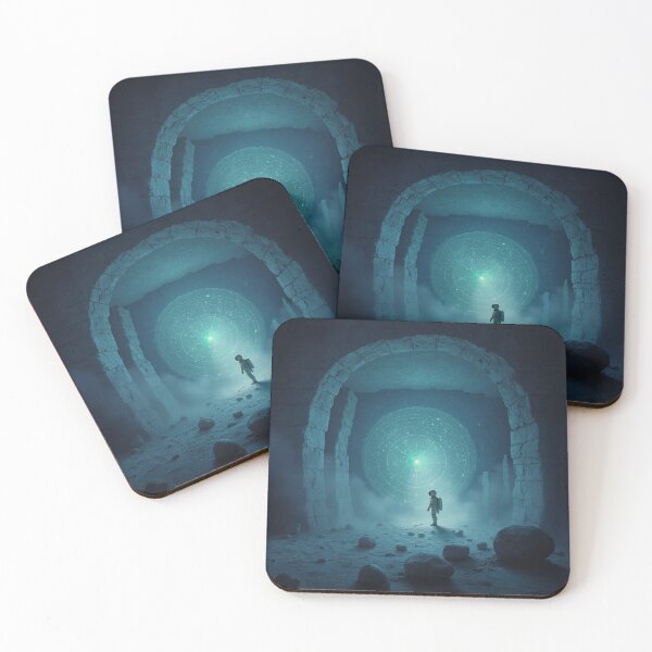 Item preview, Astronaut and the Ancient Portal – Surreal Cosmic Discovery designed and sold by Whimsical Hug.