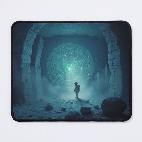 Item preview, Astronaut and the Ancient Portal – Surreal Cosmic Discovery designed and sold by Whimsical Hug.