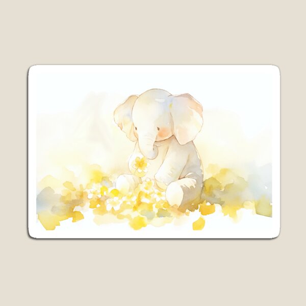 Item preview, 【AI】Lindo elefante bebé con flores amarillas, arte de acuarela designed and sold by SweetSprash.