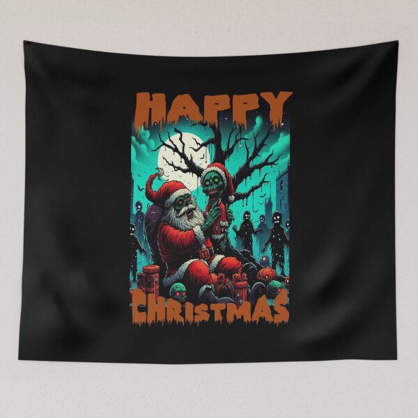 Item preview, Cute Horror Christmas: Zombie Santa & His Skeleton Crew, goth, metal rock  designed and sold by blackdoggdesign.