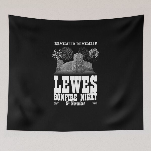 Item preview, Lewes Bonfire 5th November - White Print designed and sold by RedFirecracker.
