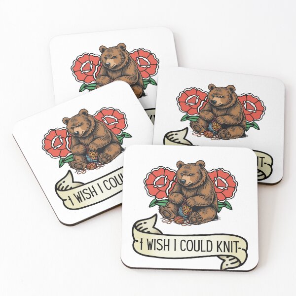 Item preview, Crochet Tattoo Oldchool "I wish I could Knit" For Tattoo Fans or Knitting Gifts  designed and sold by sz0g0.
