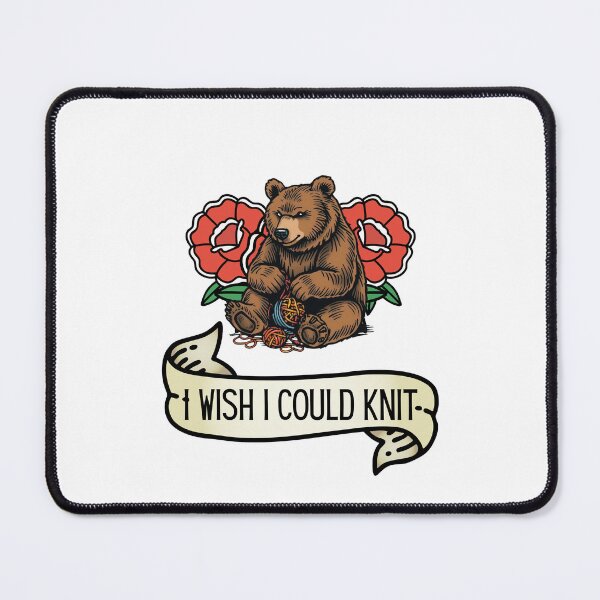 Item preview, Crochet Tattoo Oldchool "I wish I could Knit" For Tattoo Fans or Knitting Gifts designed and sold by sz0g0.