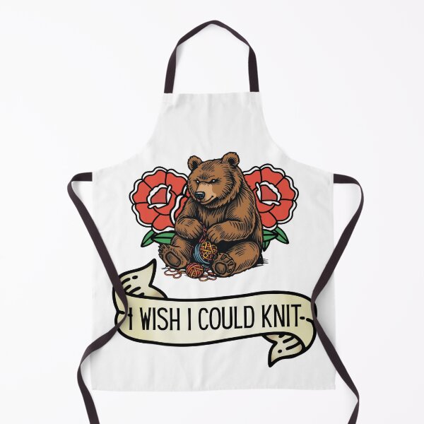 Item preview, Crochet Tattoo Oldchool "I wish I could Knit" For Tattoo Fans or Knitting Gifts  designed and sold by sz0g0.
