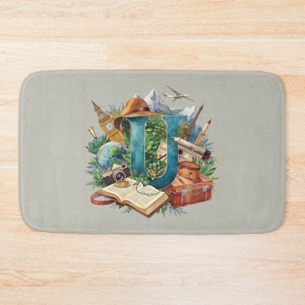Item preview, Adventure Awaits – Vintage Travel Letter U Monogram | Uplifting Globe & Universal Wanderlust Design designed and sold by AmenAlways.