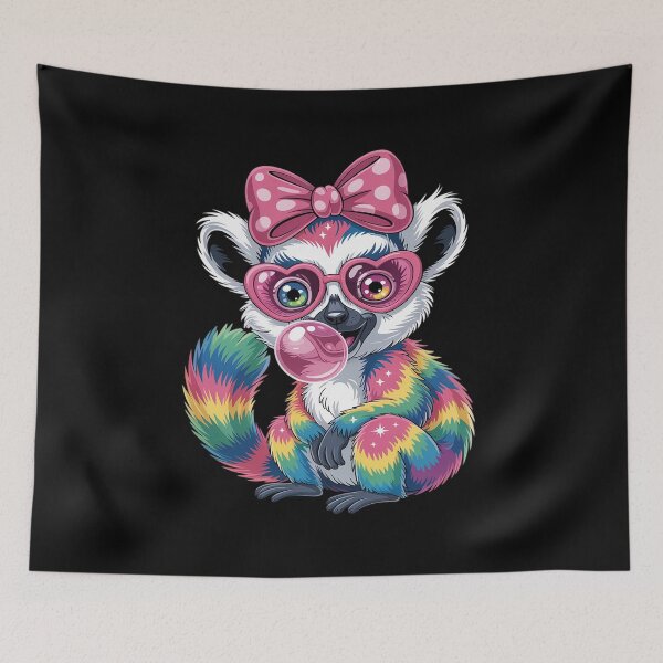 Item preview, Cool Rainbow Lemur with Sunglasses Bubblegum Cute designed and sold by petrichorsworld.