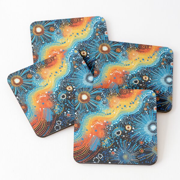 Item preview, Aboriginal Inspired Dot Art - Lava Stream Through Cold Water designed and sold by GrinGalore.
