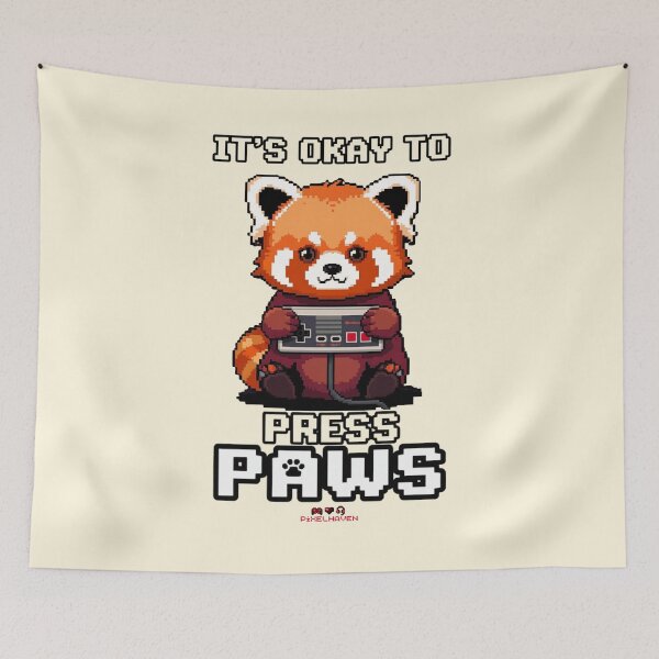 Item preview, Retro Gamer Red Panda Pixel Art Affirmation by PiXELHAVEN designed and sold by WHITE FLAME PRINTS.