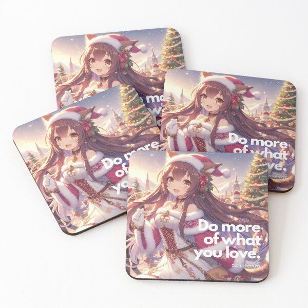Item preview, Christmas Anime Cute Girlfriend romantic getaway holiday with cat ears and tail Christmas Theme (silvergoldvisionary)   designed and sold by SGVisionary.