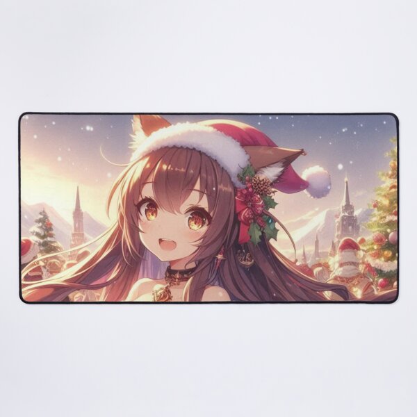 Item preview, Christmas Anime Cute Girlfriend romantic getaway holiday with cat ears and tail Christmas Theme (silvergoldvisionary) designed and sold by SGVisionary.